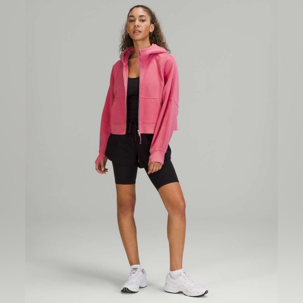 Lululemon scuba cropped full zip jacket, pink blossom